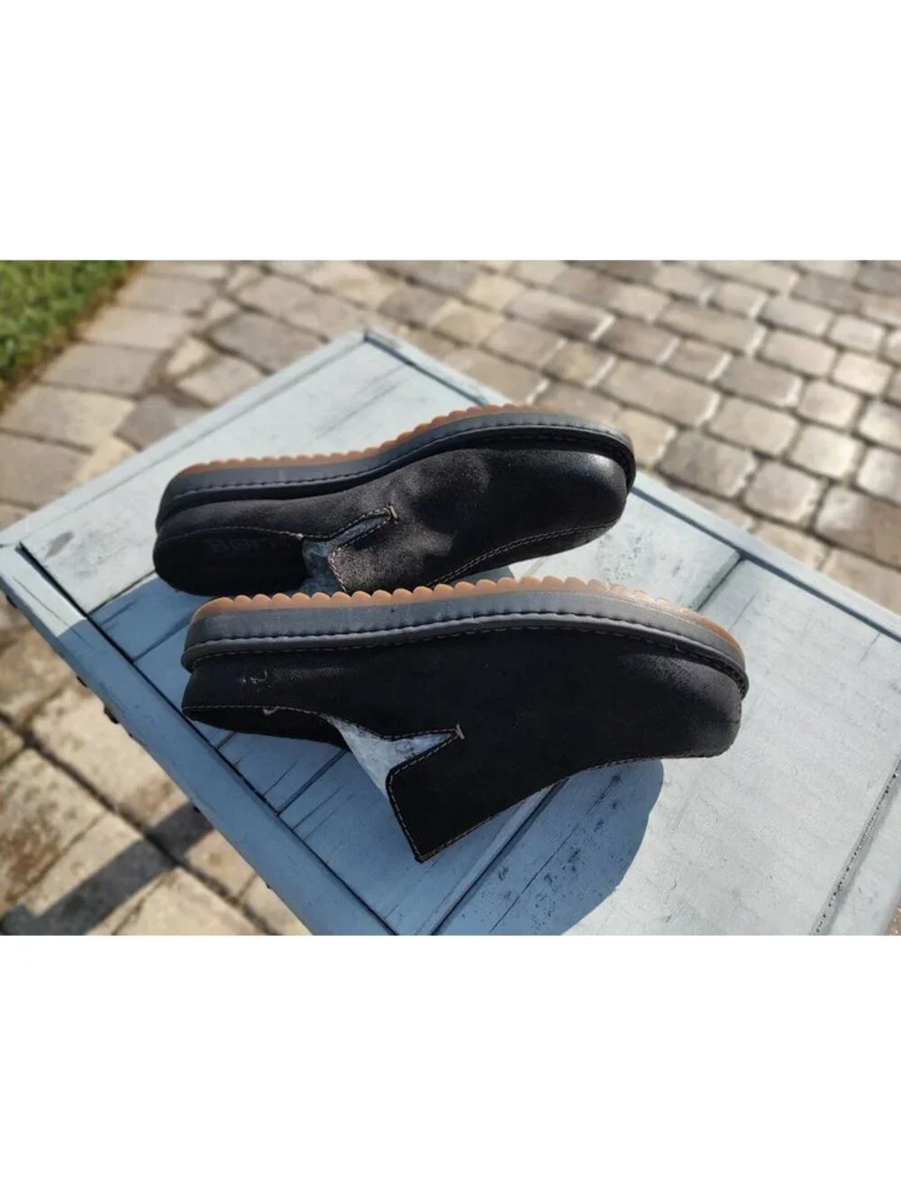 NWOB/T Born Black Leather Upper Slip-On Clog Shoes Size 8.5M